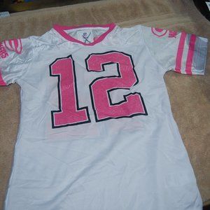 Girls Number 12 Pink Packers Rodgers Jersey 14/16
